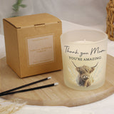 Personalised Highland Cow Frosted Glass Candle: 4 - Candles By Gift Moments