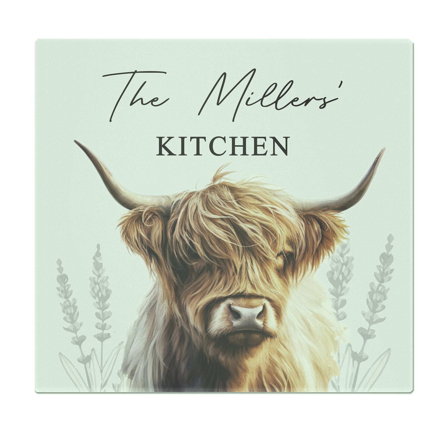 Personalised Highland Cow Glass Chopping Board - Shop Chopping Boards At Gift Moments - 4