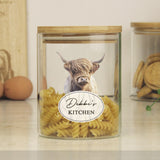 Personalised Highland Cow Glass Storage Jar: 2 - Storage By Gift Moments