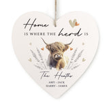Personalised Highland Cow Hanging Heart Ornament: 5 - Decorations By Gift Moments