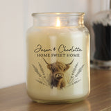 Personalised Highland Cow Large Candle Jar: 2 - Candles By Gift Moments