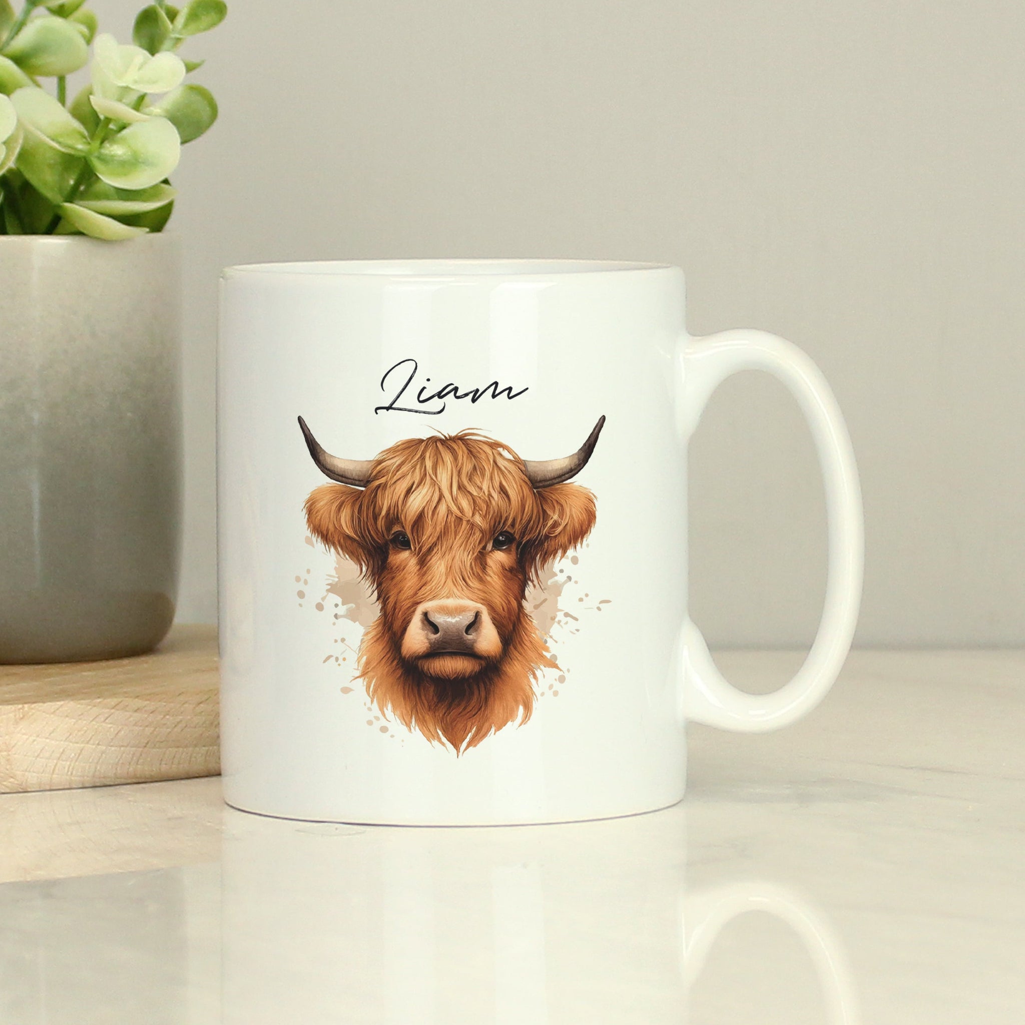 Personalised Highland Cow Mug - Male: 1 - Mugs By Gift Moments