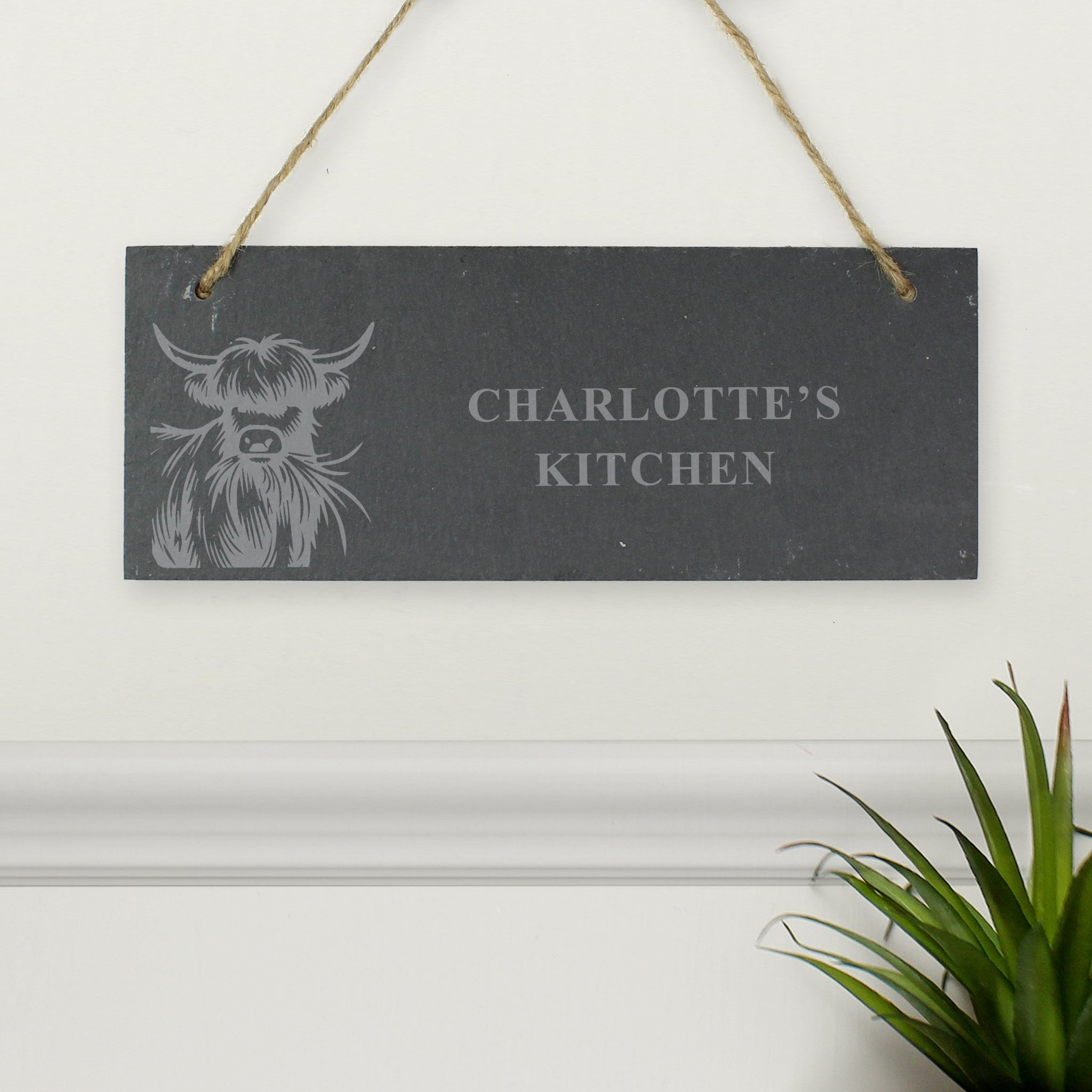 Personalised Highland Cow Slate Sign: 5 - Signs & Plaques By Gift Moments