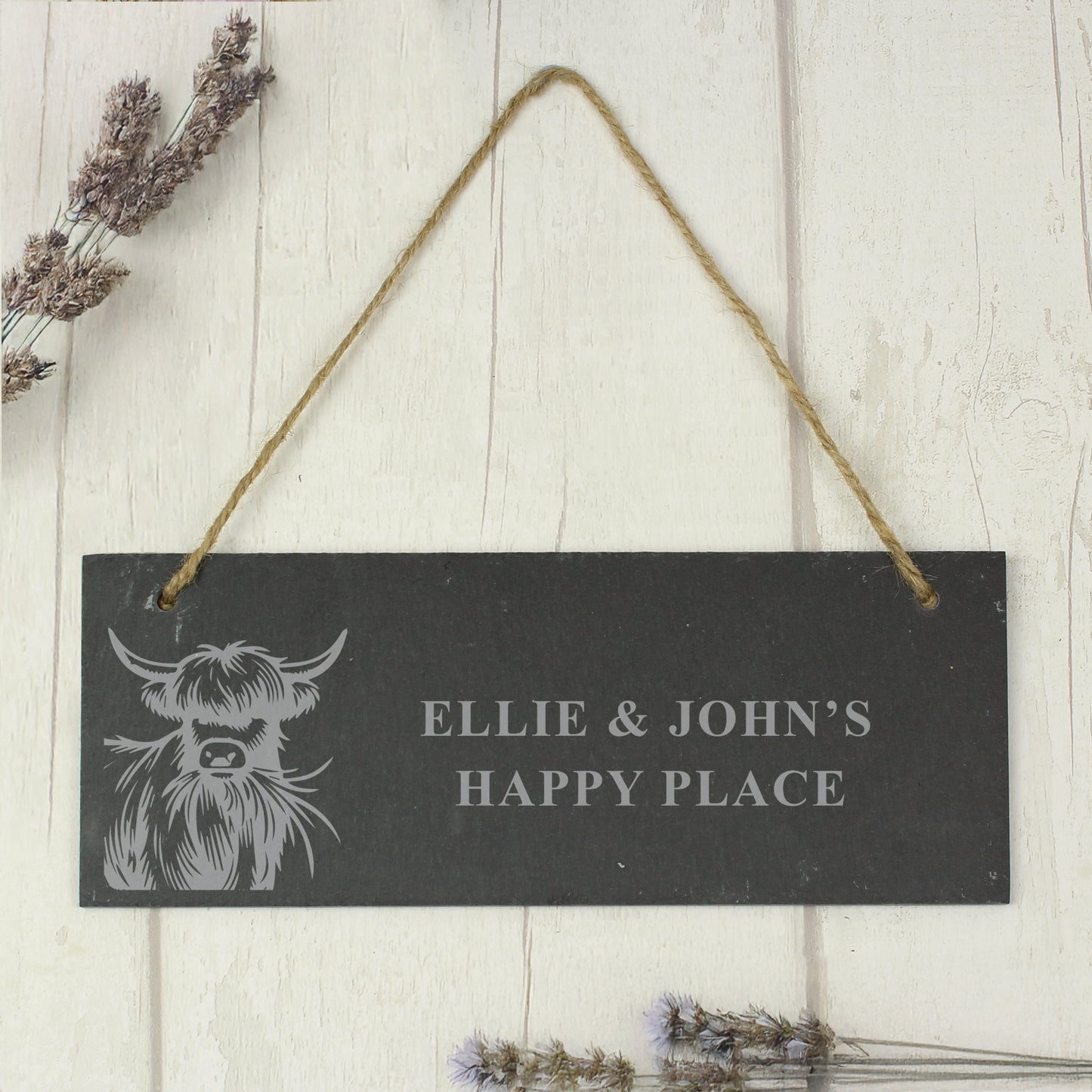 Personalised Highland Cow Slate Sign: 4 - Signs & Plaques By Gift Moments