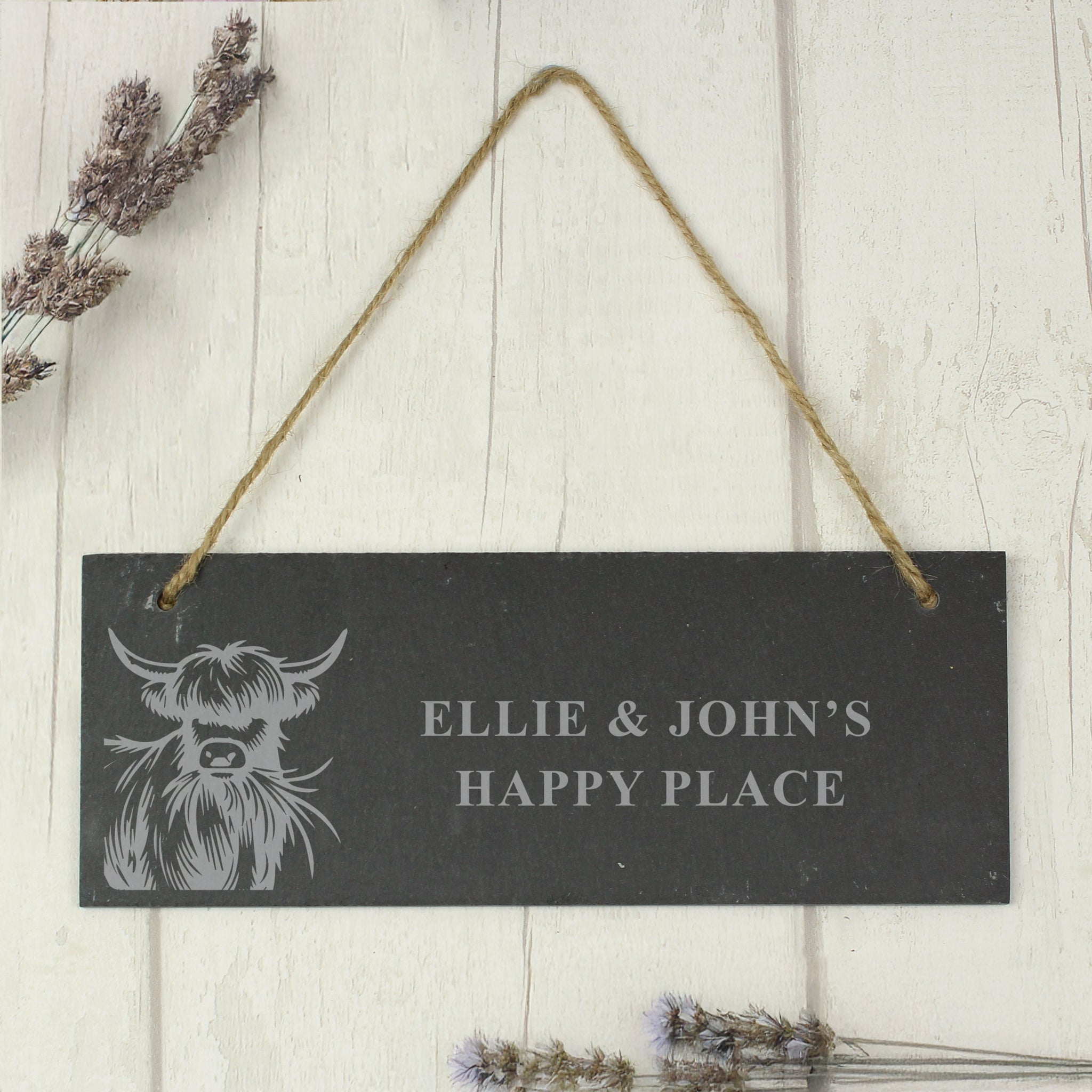 Personalised Highland Cow Slate Sign: 4 - Signs & Plaques By Gift Moments