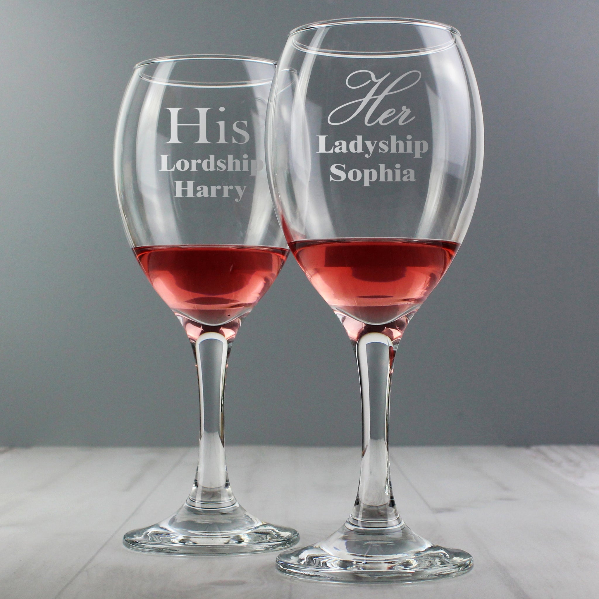Personalised His & Her Wine Glass Set: 1 - Wine Glasses By Gift Moments