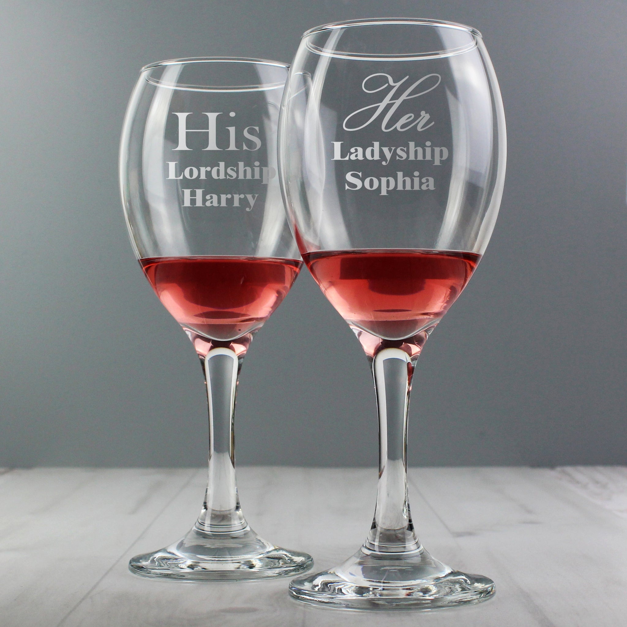 Personalised His & Her Wine Glass Set: 6 - Wine Glasses By Gift Moments