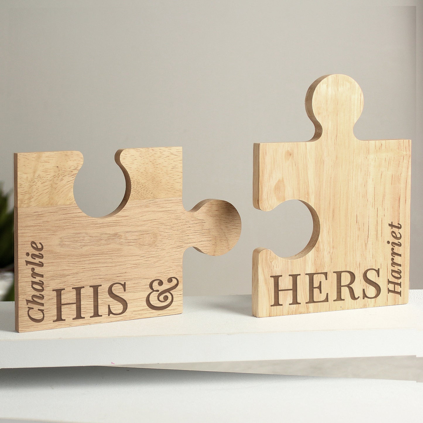 Personalised His & Hers Jigsaw Piece Set: 1 - Coasters By Gift Moments