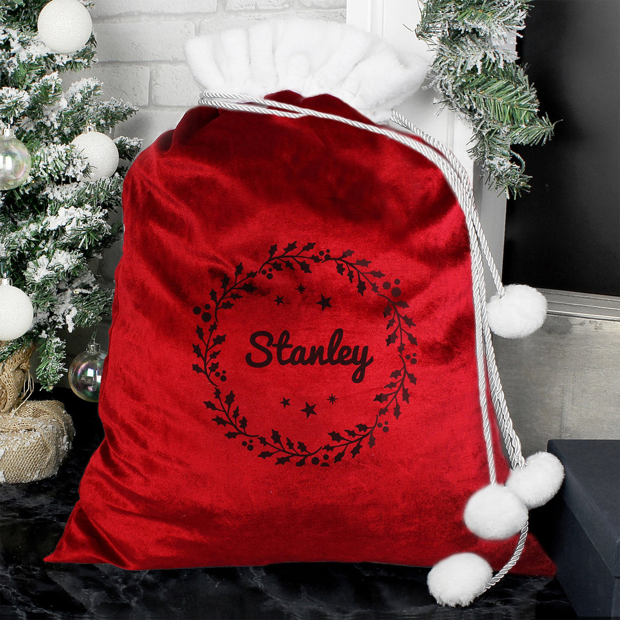Personalised Holly Red Christmas Sack: 2 - Christmas Sacks By Gift Moments