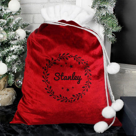 Personalised Holly Red Christmas Sack: 2 - Christmas Sacks By Gift Moments