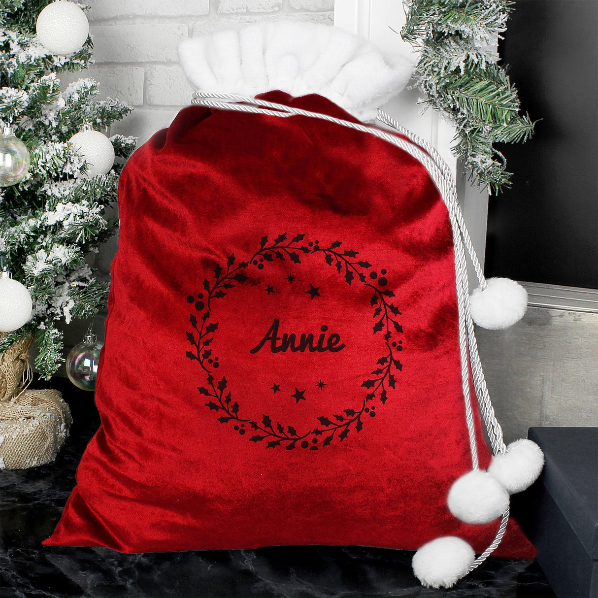 Personalised Holly Red Christmas Sack: 1 - Christmas Sacks By Gift Moments
