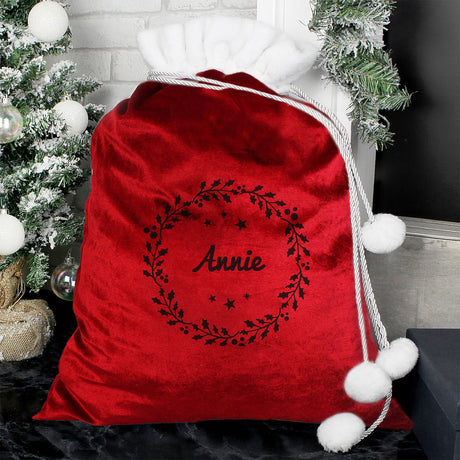 Personalised Holly Red Christmas Sack: 1 - Christmas Sacks By Gift Moments