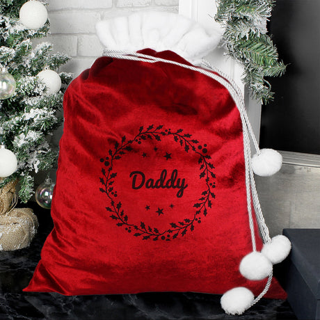 Personalised Holly Red Christmas Sack: 4 - Christmas Sacks By Gift Moments