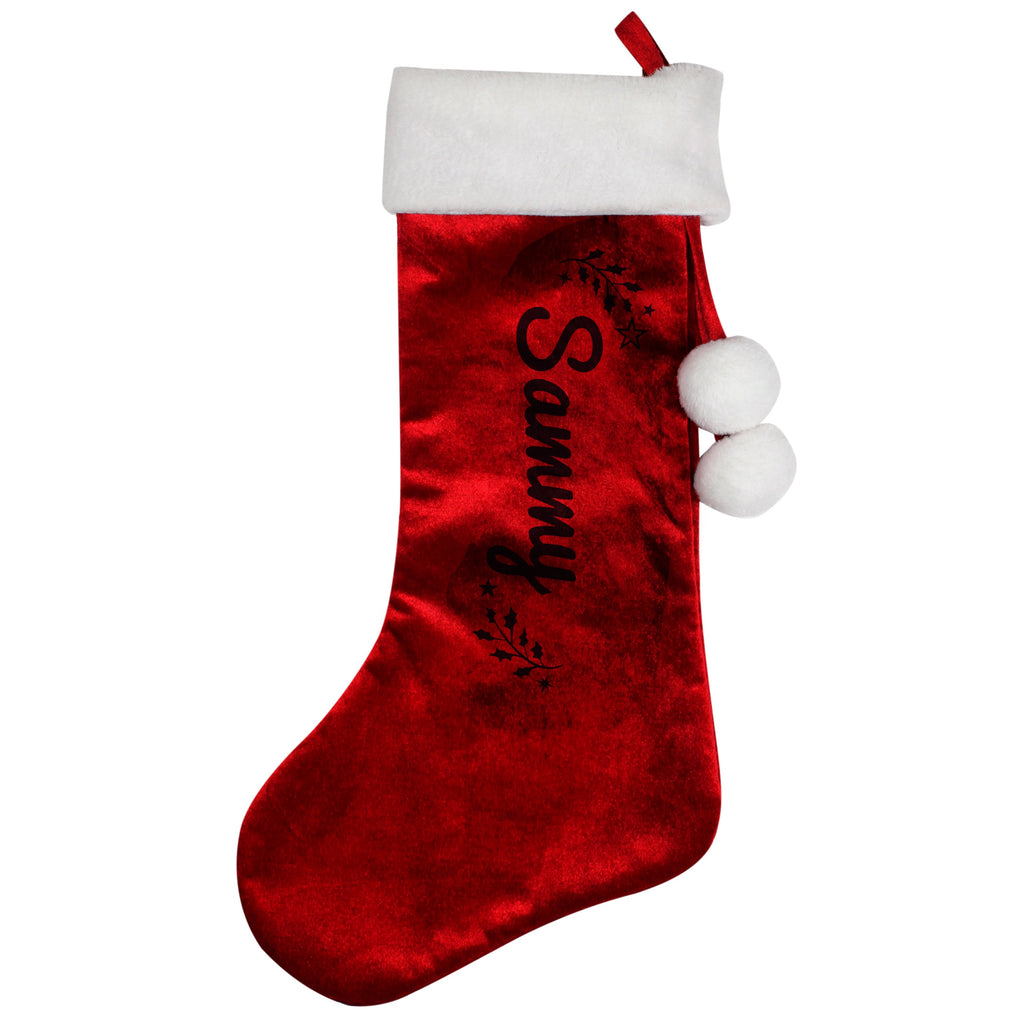 Personalised Holly Red Christmas Stocking - Shop Christmas Stockings At Gift Moments - 5