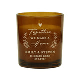 Personalised Home Amber Glass Candle: 6 - Candles By Gift Moments