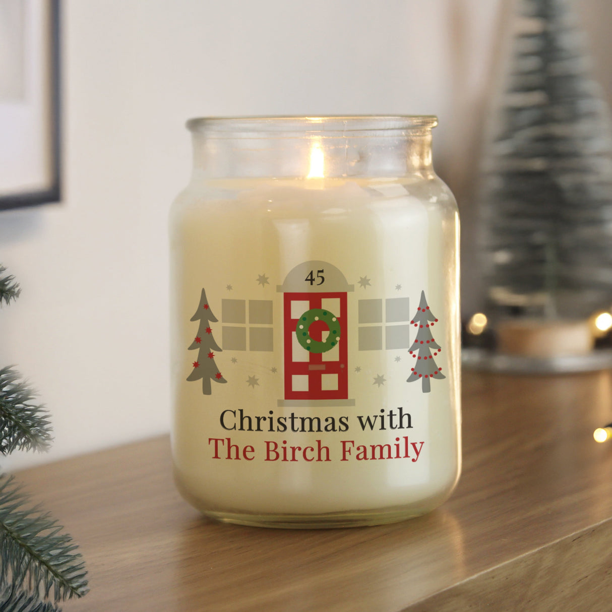 Personalised Home For Christmas Large Candle Jar: 2 - Candles By Gift Moments