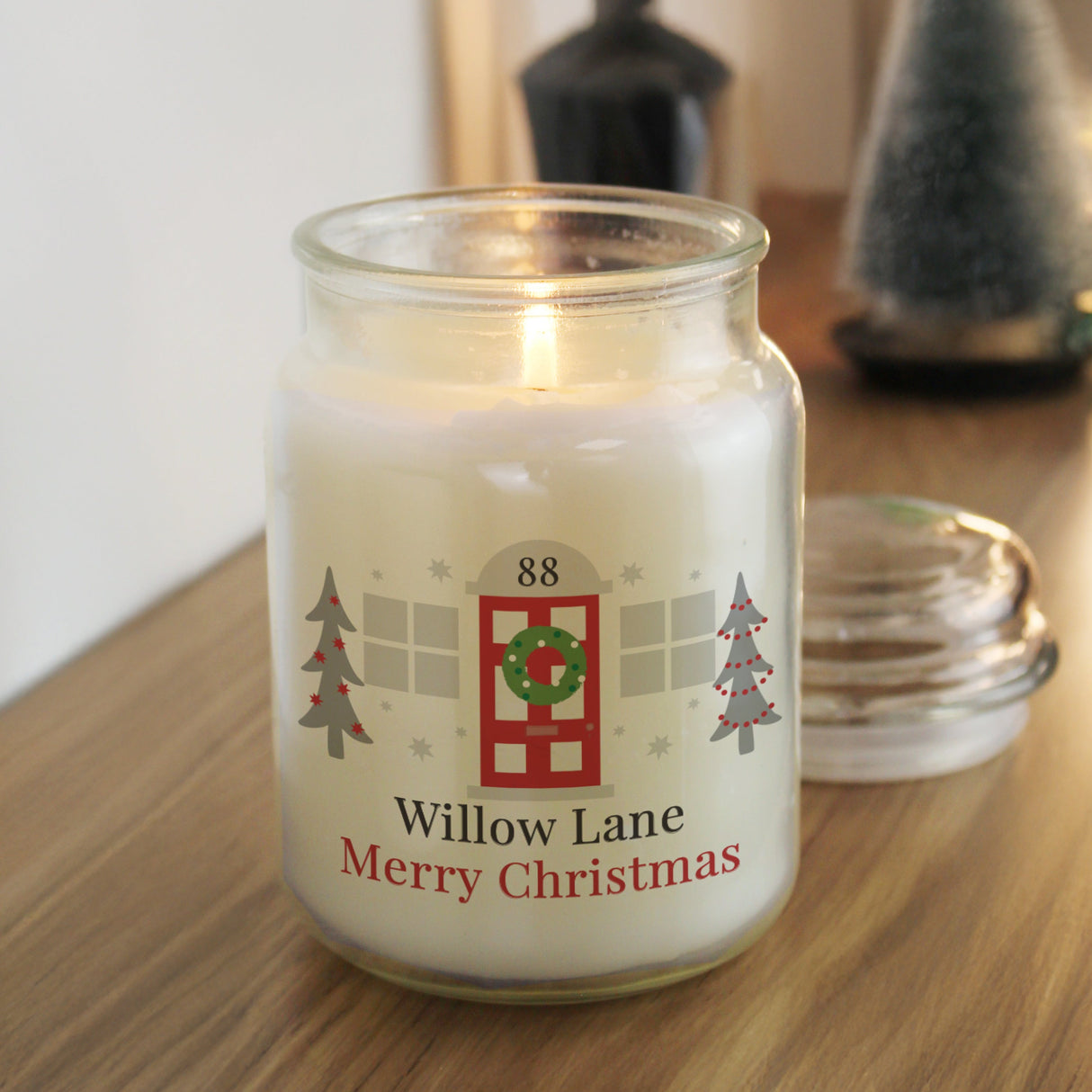 Personalised Home For Christmas Large Candle Jar: 3 - Candles By Gift Moments