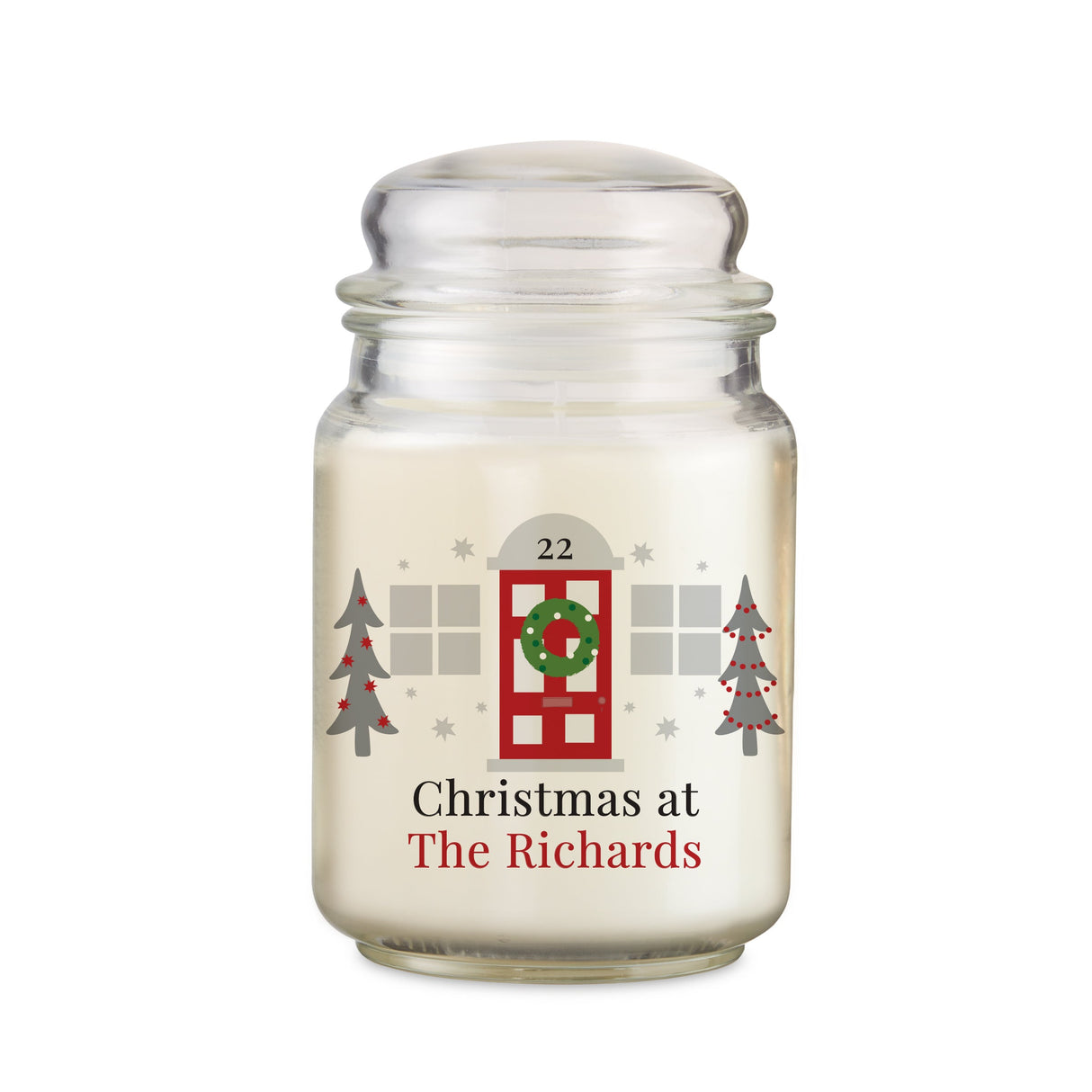 Personalised Home For Christmas Large Candle Jar: 4 - Candles By Gift Moments