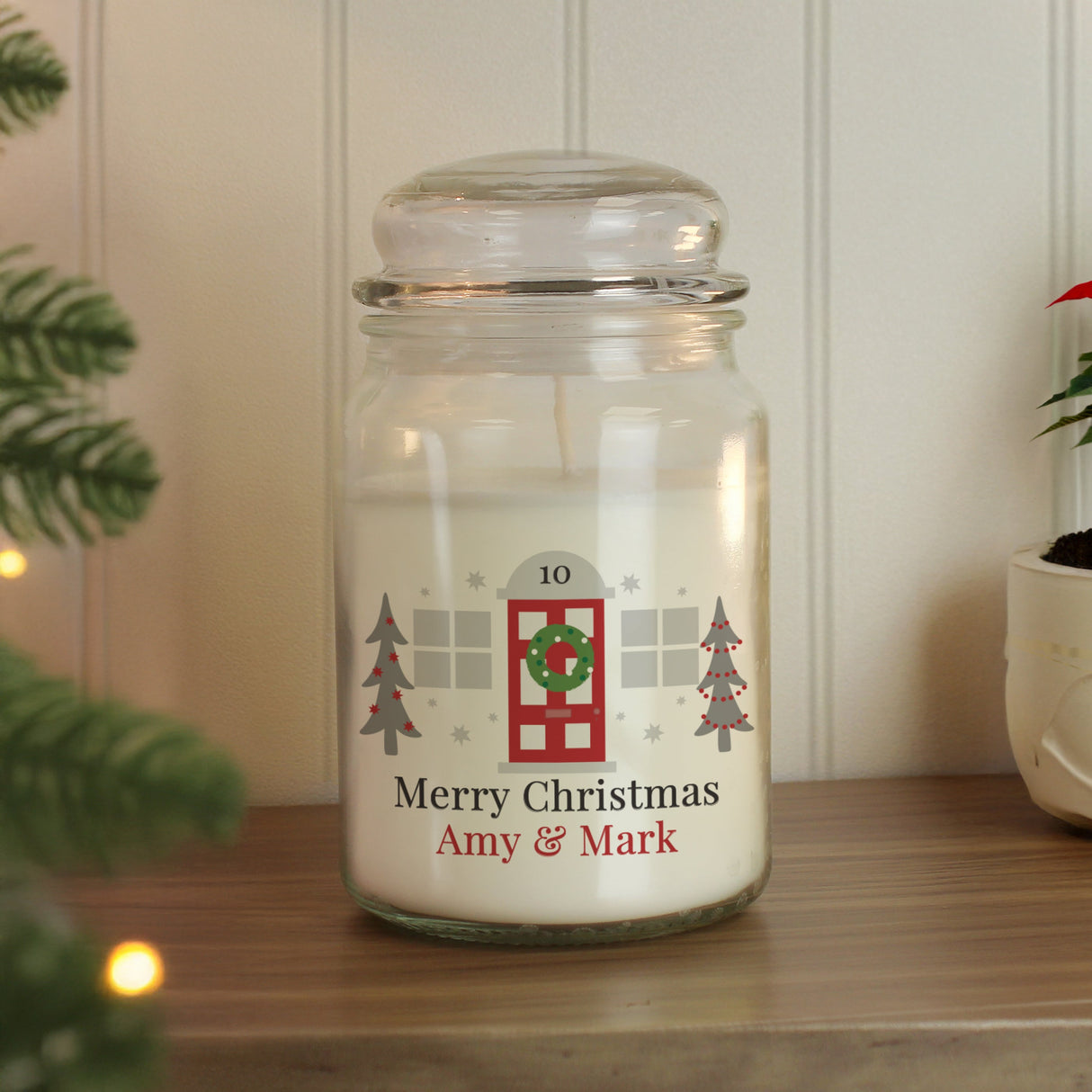 Personalised Home For Christmas Large Candle Jar: 1 - Candles By Gift Moments