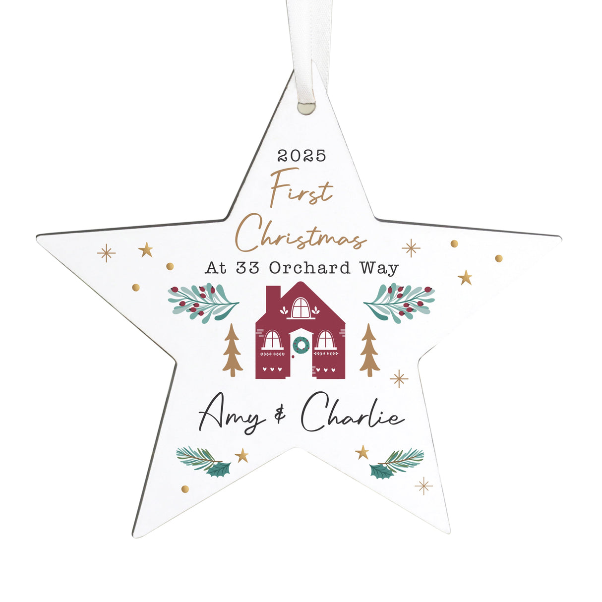 Personalised Home For Christmas Star Ornament - Shop Christmas Decorations At Gift Moments - 4