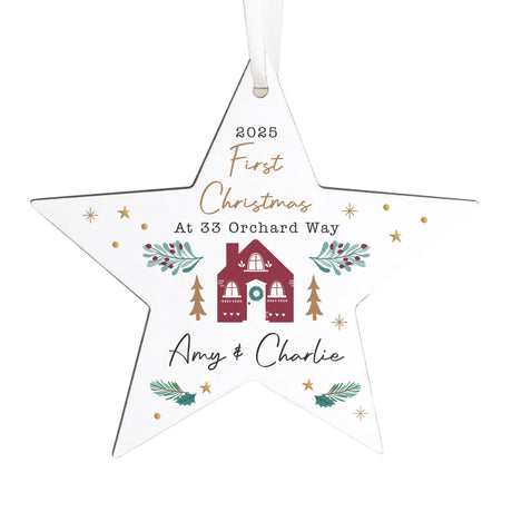 Personalised Home For Christmas Star Ornament - Shop Christmas Decorations At Gift Moments - 4