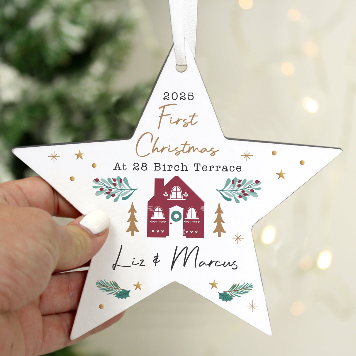 Personalised Home For Christmas Star Ornament - Shop Christmas Decorations At Gift Moments - 3