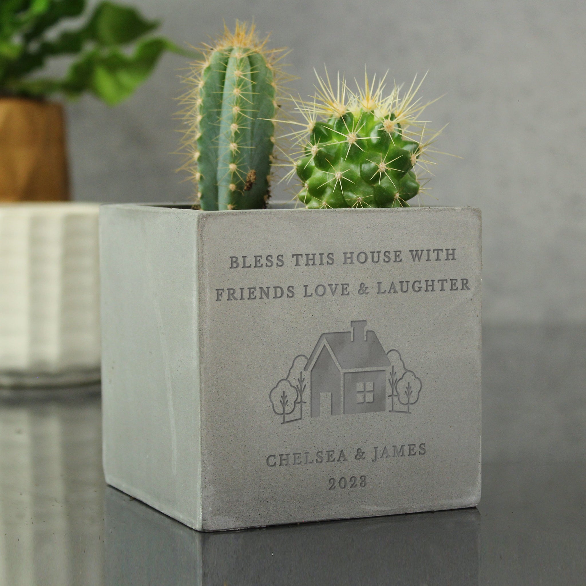 Personalised Our Home Concrete Plant Pot: 6 - Pots & Planters By Gift Moments