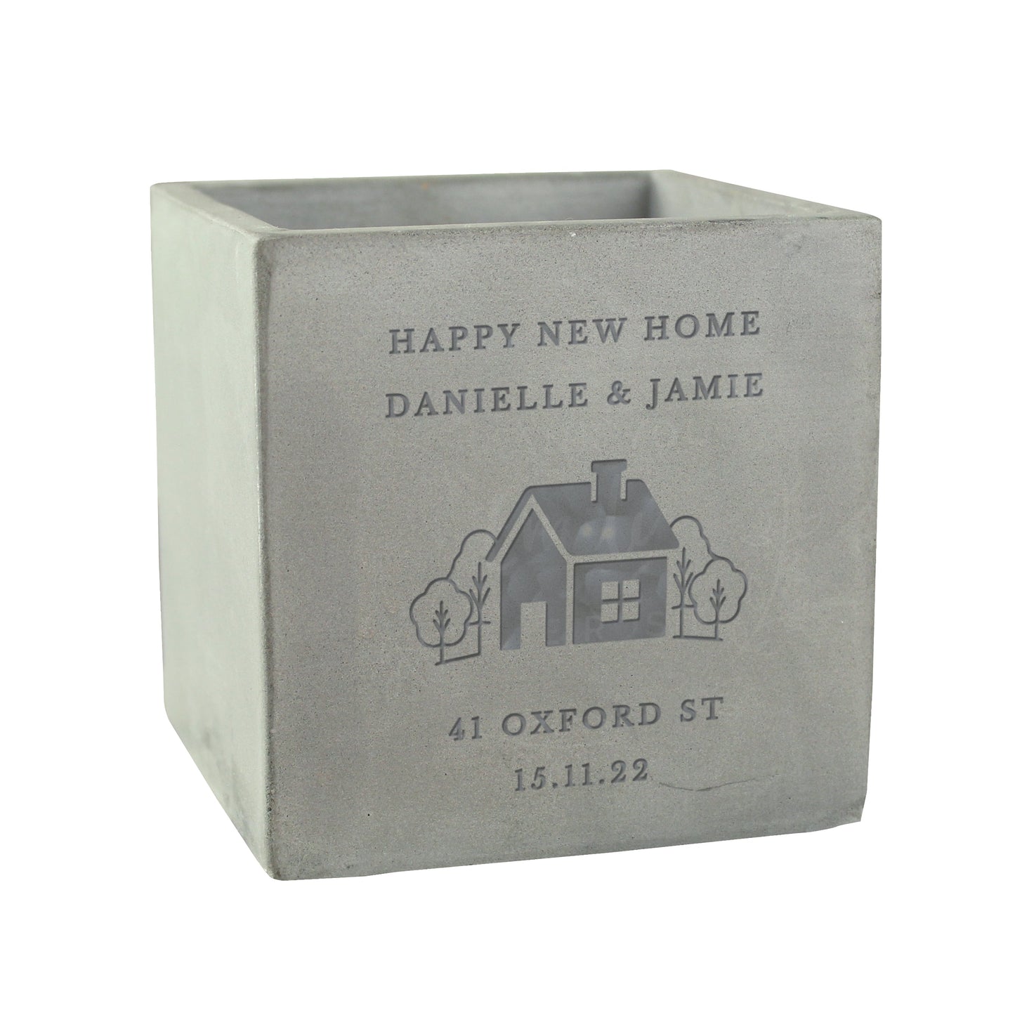 Personalised Our Home Concrete Plant Pot: 5 - Pots & Planters By Gift Moments