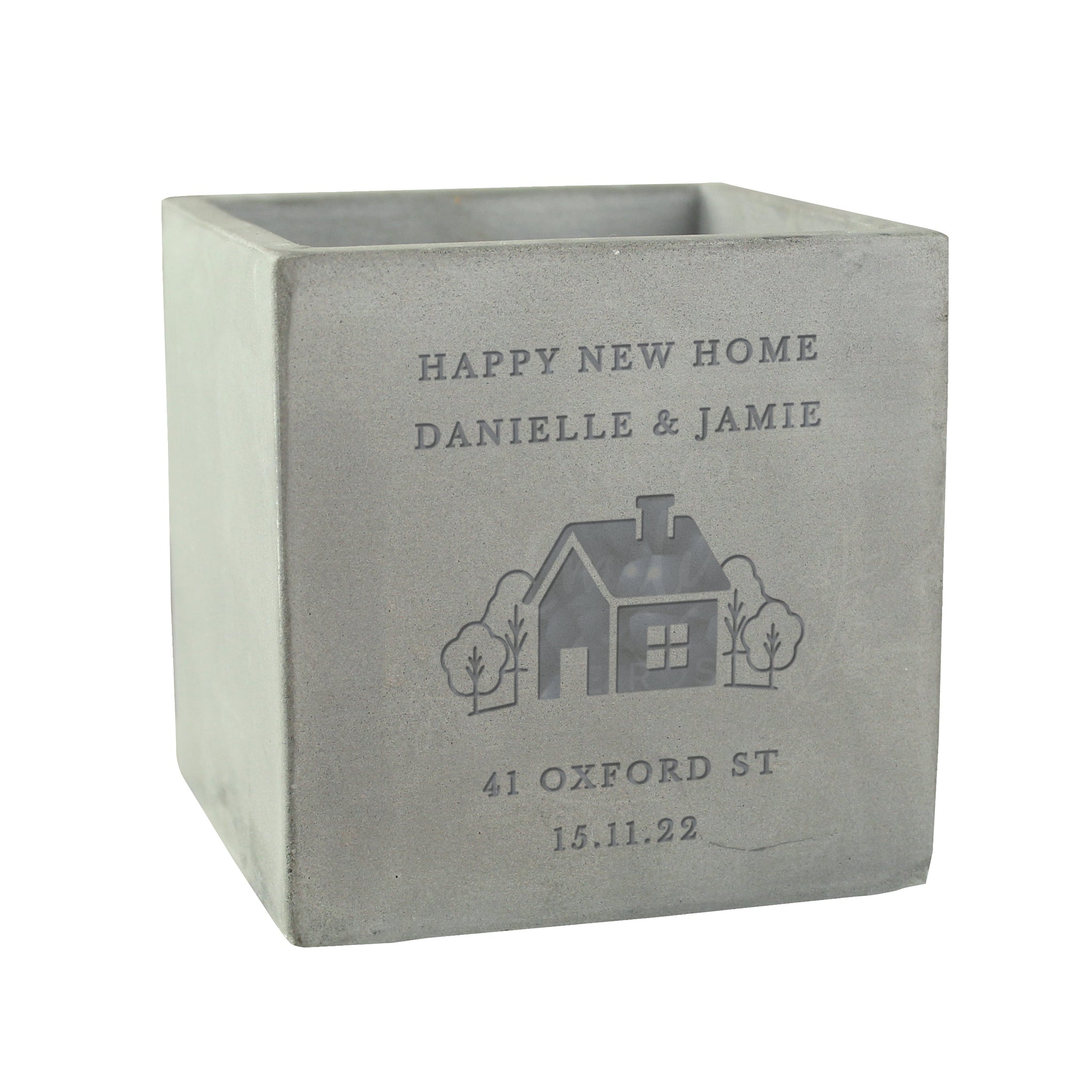 Personalised Our Home Concrete Plant Pot: 5 - Pots & Planters By Gift Moments