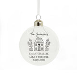 Personalised Home Glass Bauble: 2 - Christmas Baubles By Gift Moments