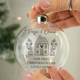 Personalised Home Glass Bauble: 2 - Christmas Baubles By Gift Moments