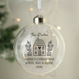 Personalised Home Glass Bauble: 4 - Christmas Baubles By Gift Moments