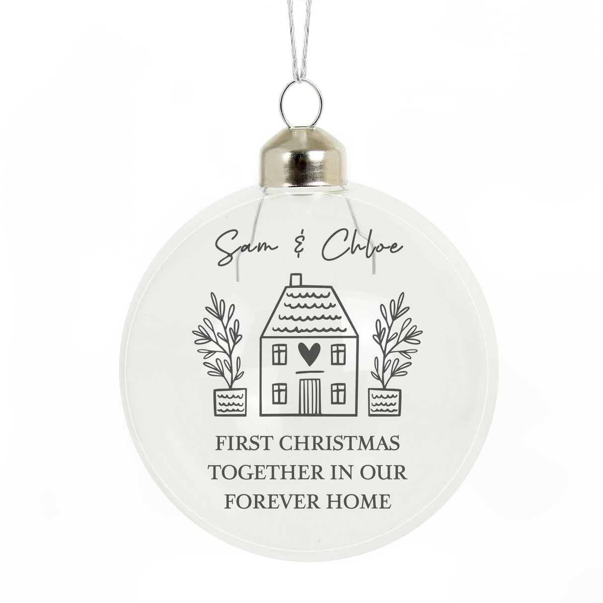 Personalised Home Glass Bauble: 4 - Christmas Baubles By Gift Moments