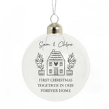 Personalised Home Glass Bauble: 4 - Christmas Baubles By Gift Moments