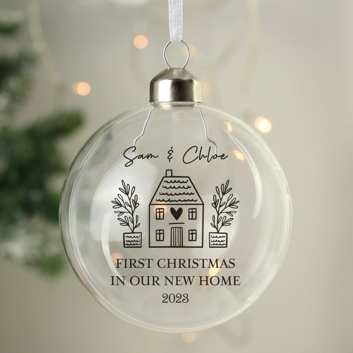 Personalised Home Glass Bauble: 1 - Christmas Baubles By Gift Moments