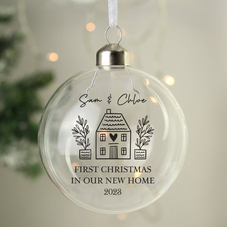 Personalised Home Glass Bauble: 1 - Christmas Baubles By Gift Moments