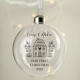 Personalised Home Glass Bauble: 3 - Christmas Baubles By Gift Moments