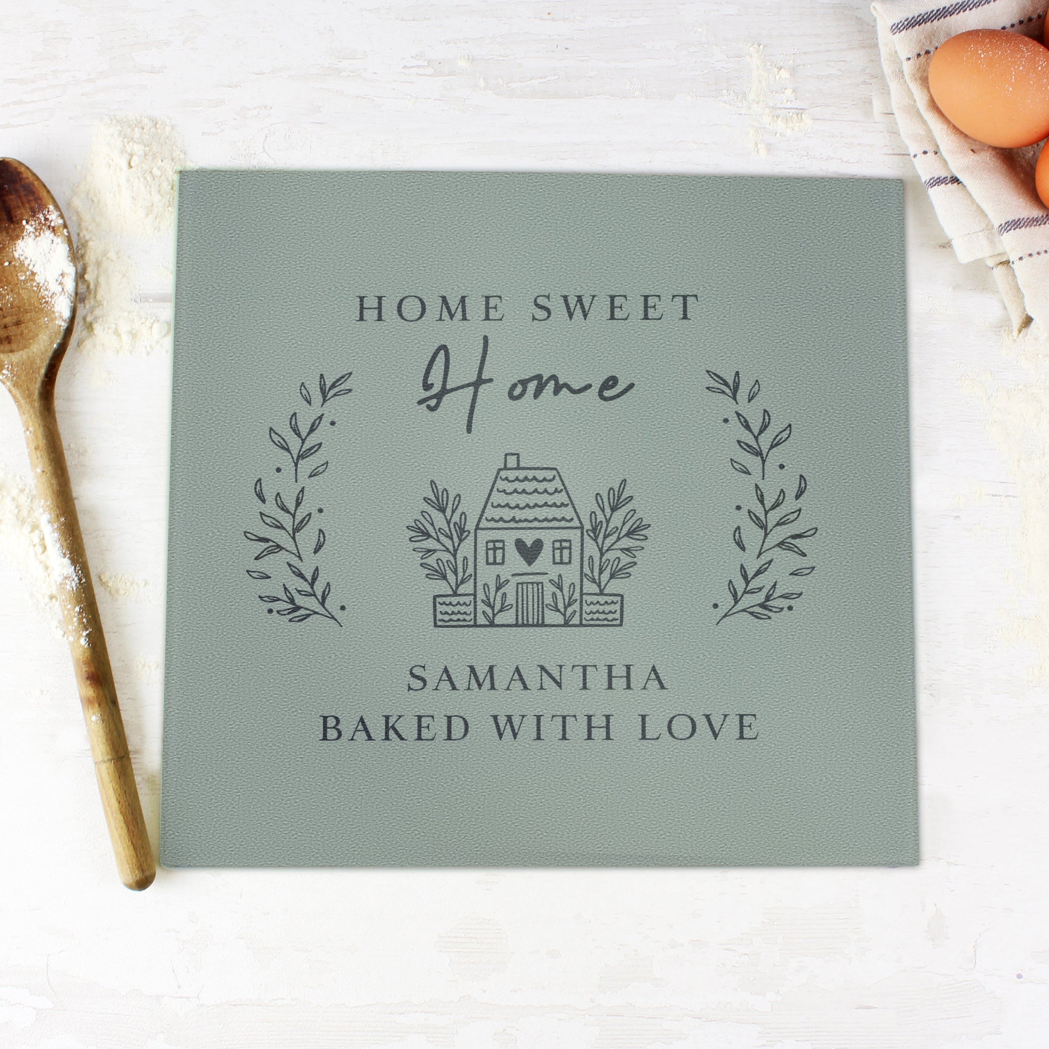 Personalised HOME Glass Chopping Board/Worktop Saver: 3 - Chopping Boards By Gift Moments