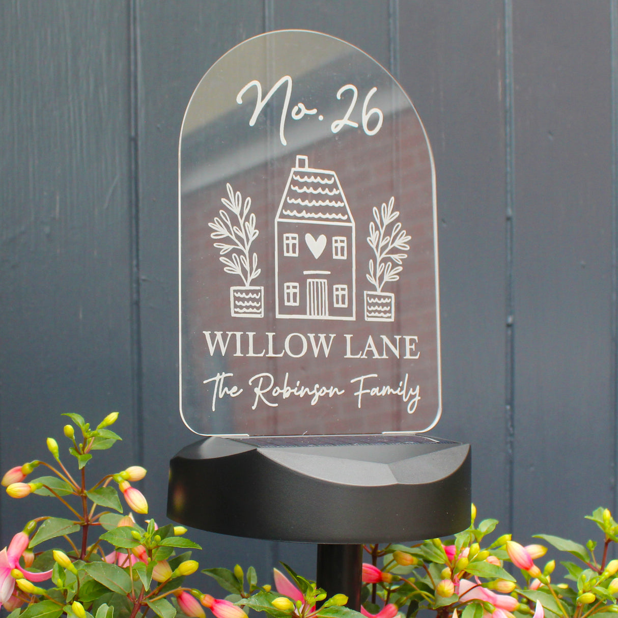 Personalised Home Outdoor Solar Light: 6 - Solar Lights By Gift Moments