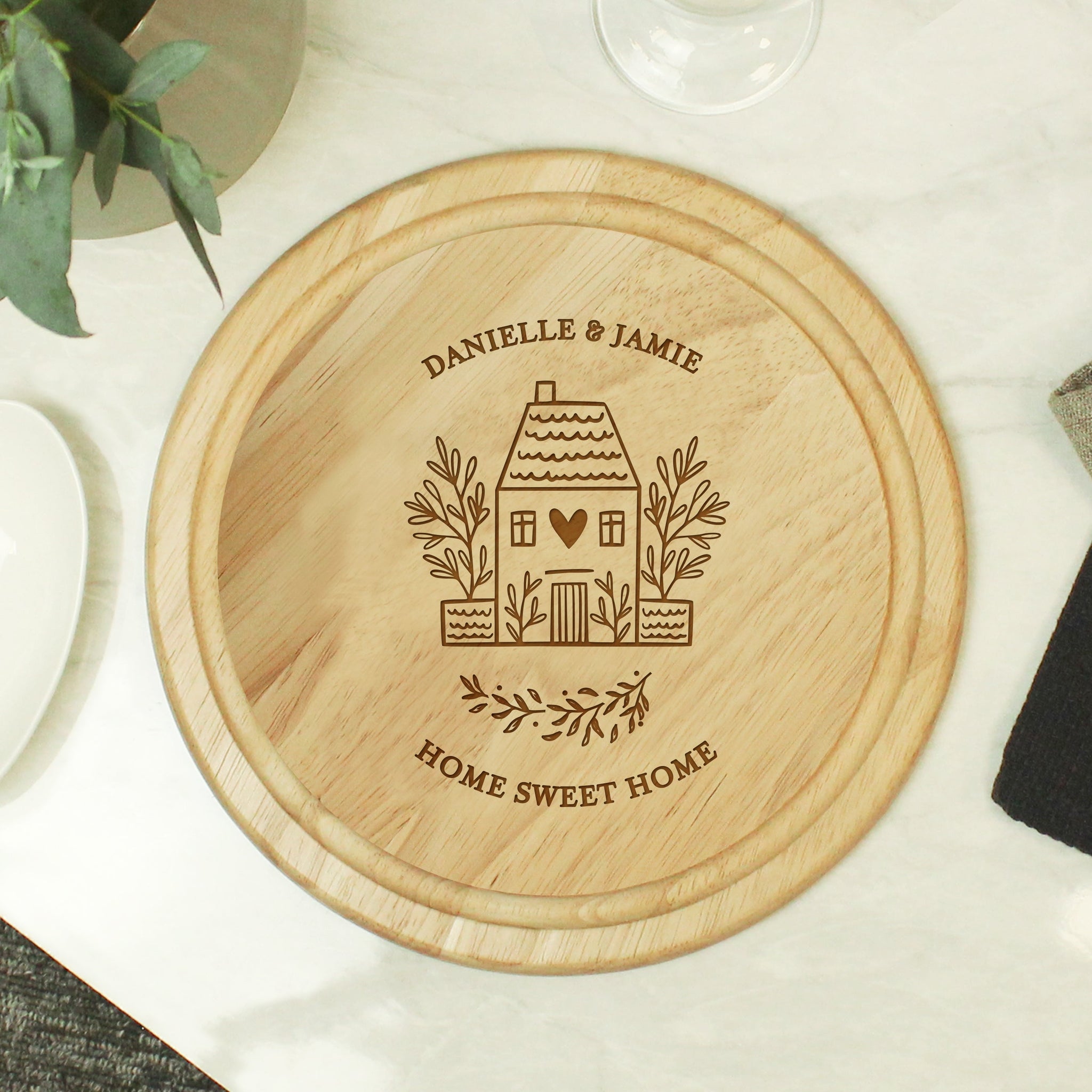 Personalised HOME Round Chopping Board: 3 - Chopping Boards By Gift Moments