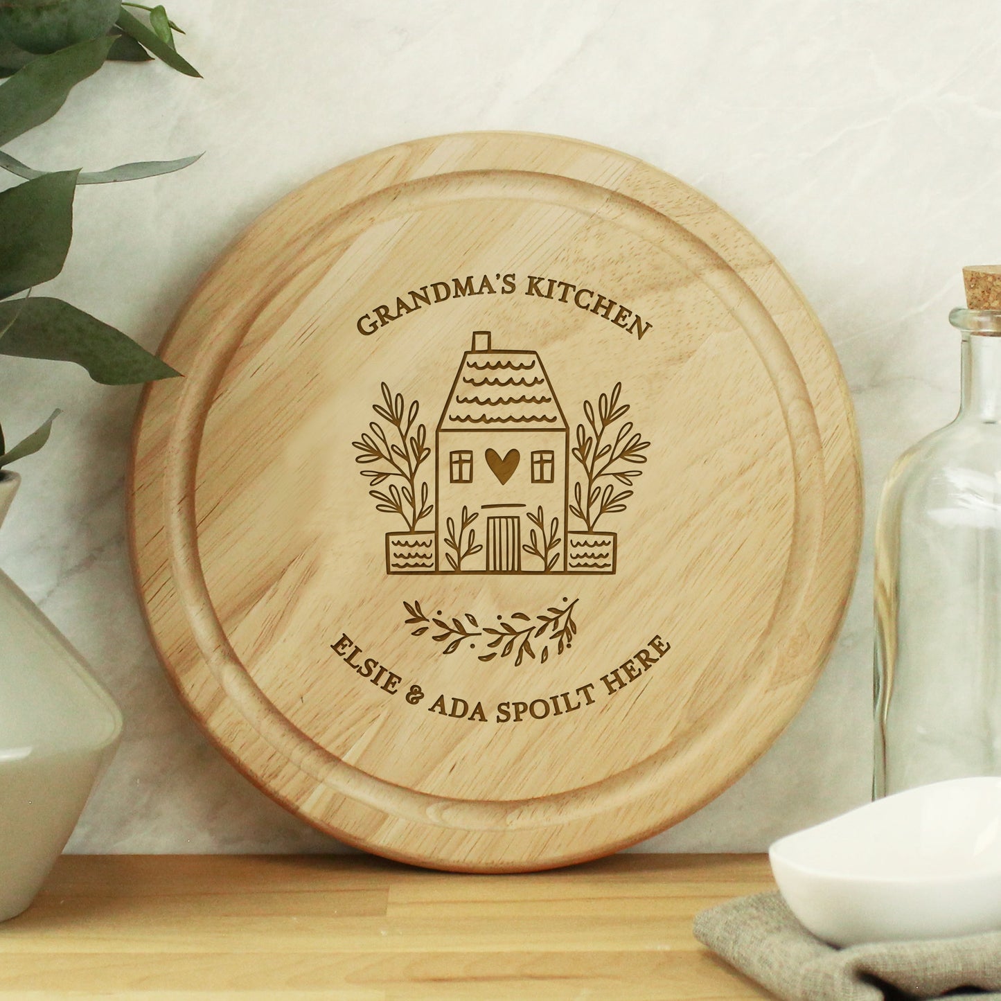 Personalised HOME Round Chopping Board: 2 - Chopping Boards By Gift Moments