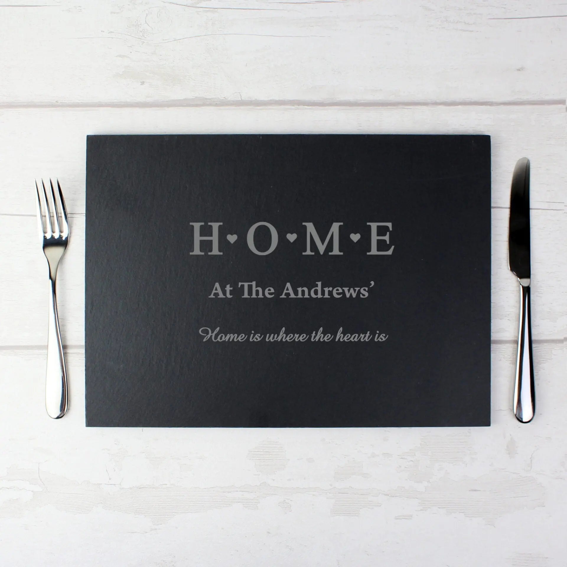 Personalised HOME Slate Rectangle Placemat: 2 - Placemats By Gift Moments