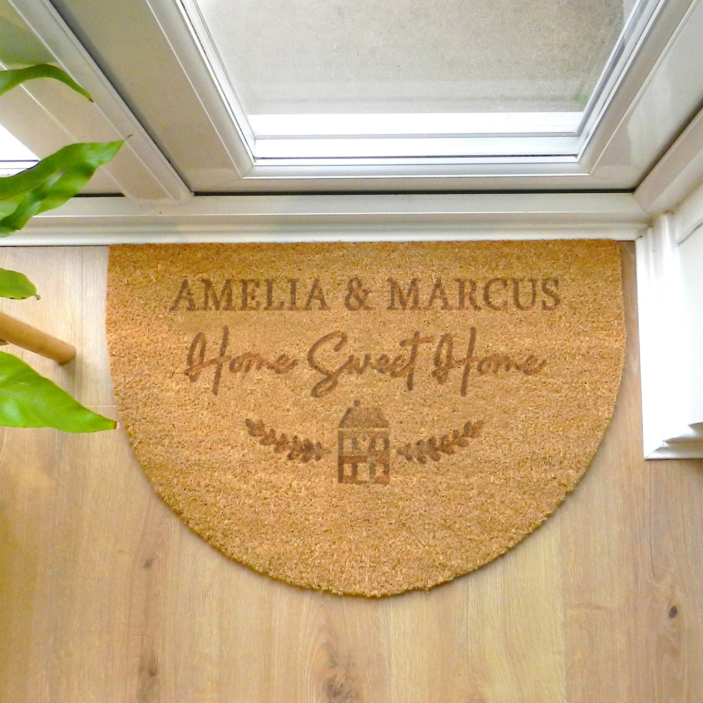 Personalised Home Sweet Home Half Moon Indoor Doormat: 1 - Doormats By Gift Moments