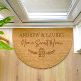 Personalised Home Sweet Home Half Moon Indoor Doormat: 4 - Doormats By Gift Moments