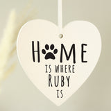 Personalised ’Home is Where’ Pet Wooden Heart Decoration: 2 - Decorations By Gift Moments
