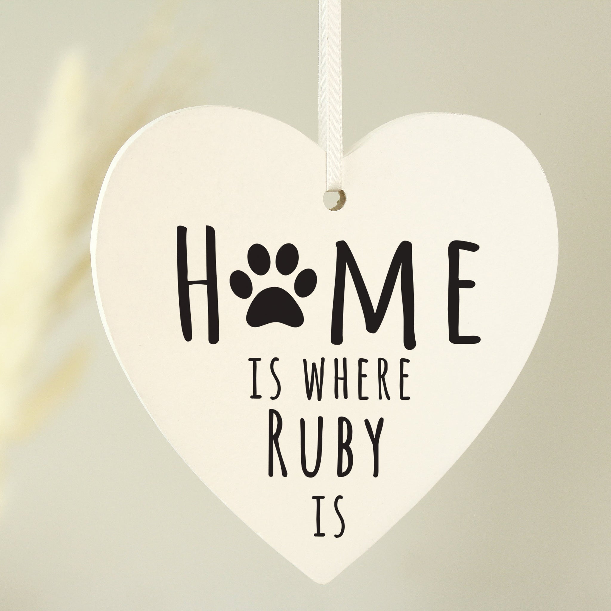 Personalised ’Home is Where’ Pet Wooden Heart Decoration: 2 - Decorations By Gift Moments