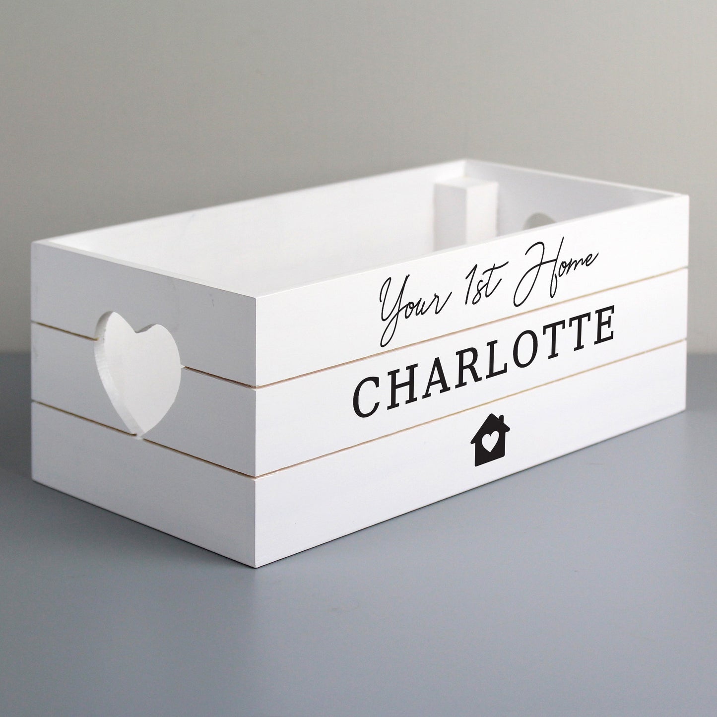 Personalised Home White Wooden Crate: 2 - Storage By Gift Moments