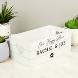 Personalised Home White Wooden Crate: 5 - Storage By Gift Moments