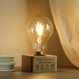 Personalised Home Wooden Bulb Light: 2 - LED Lighting By Gift Moments