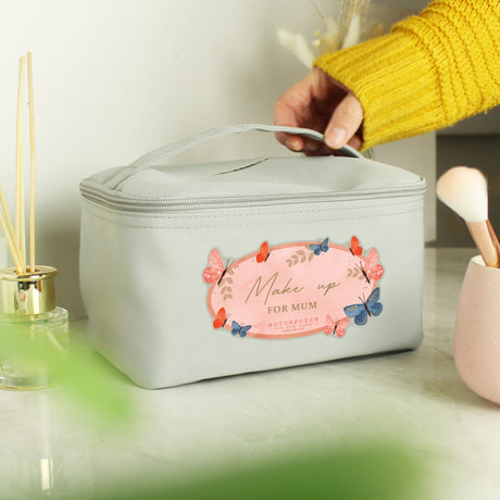Personalised Hotchpotch Butterfly Grey Toiletry Bag: 6 - Bags By Hotchpotch